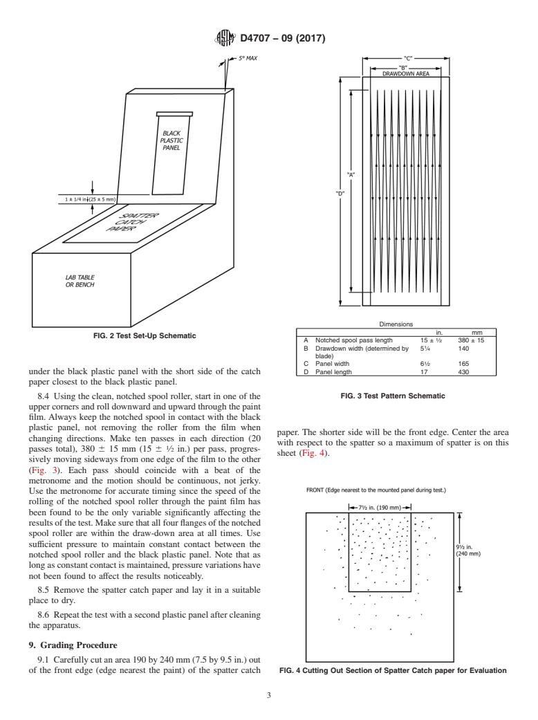 ASTM D4707-09(2017) - Standard Test Method for  Measuring Paint Spatter Resistance During Roller Application