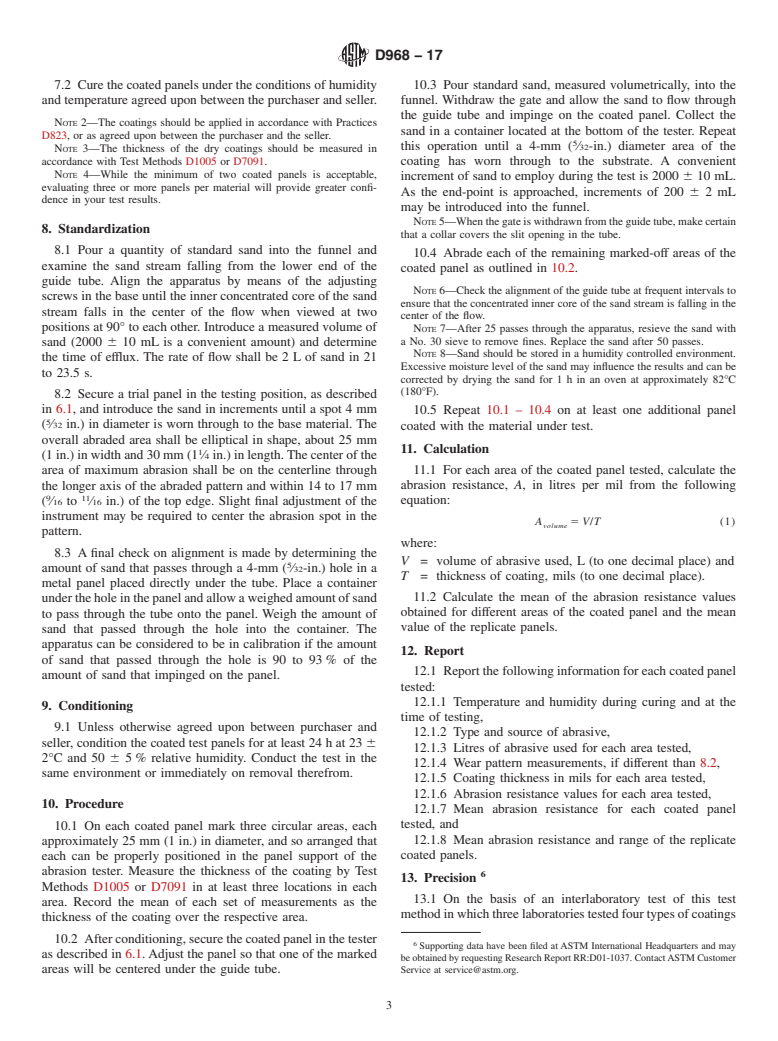 ASTM D968-17 - Standard Test Methods for Abrasion Resistance of Organic Coatings by Falling Abrasive