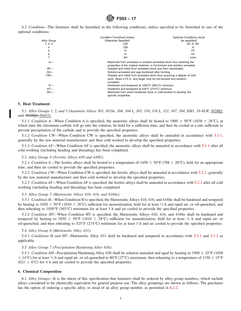 REDLINE ASTM F593-17 - Standard Specification for  Stainless Steel Bolts, Hex Cap Screws, and Studs