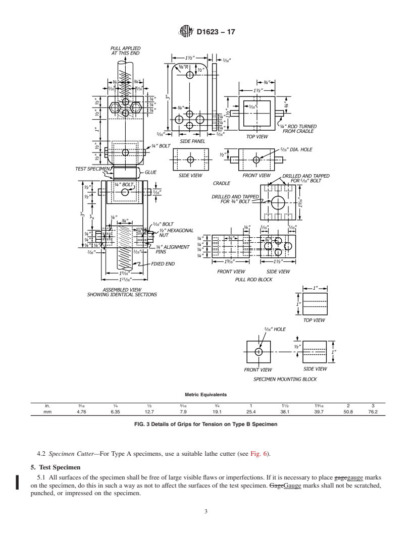 REDLINE ASTM D1623-17 - Standard Test Method for  Tensile and Tensile Adhesion Properties of Rigid Cellular Plastics