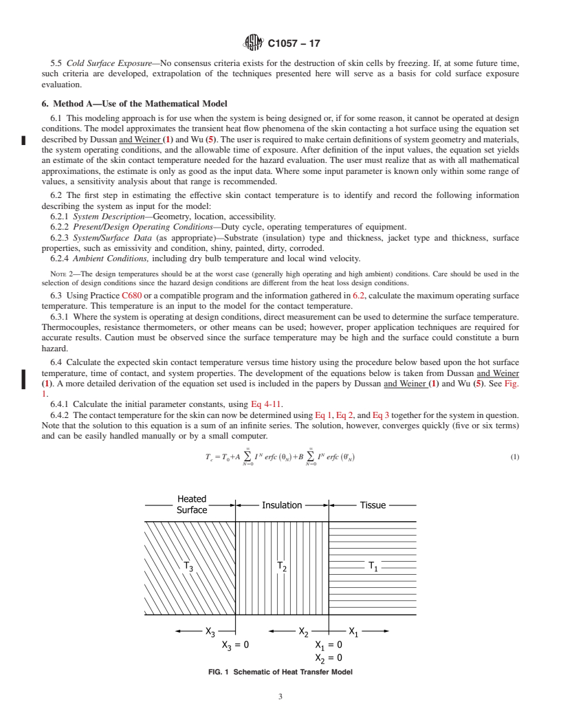 REDLINE ASTM C1057-17 - Standard Practice for  Determination of Skin Contact Temperature from Heated Surfaces  Using a Mathematical Model and Thermesthesiometer