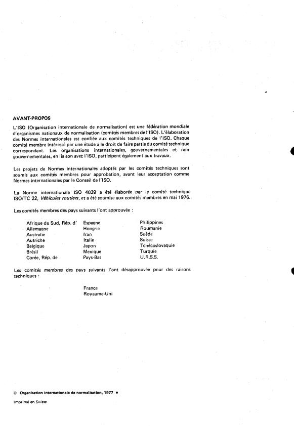 ISO 4039:1977 ISO 4039:1977 - Véhicules routiers -- Systemes de freinage pneumatique -- Tuyauteries, logements et raccords mâles - Page 2 preview