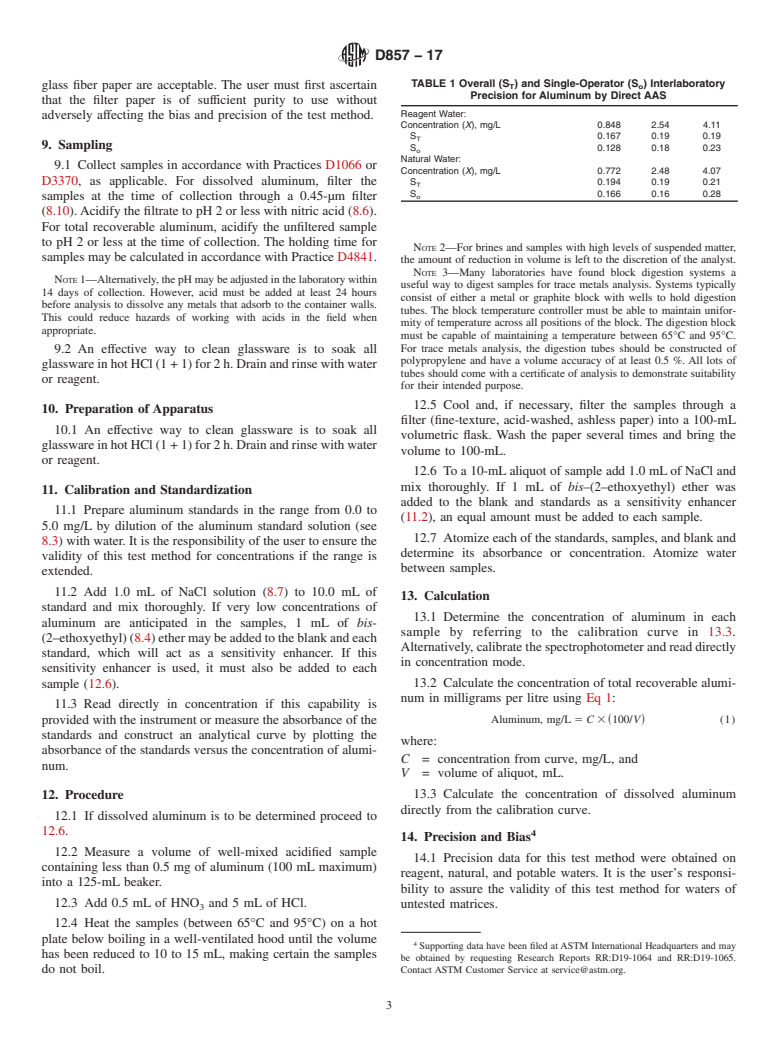 ASTM D857-17 - Standard Test Method for  Aluminum in Water