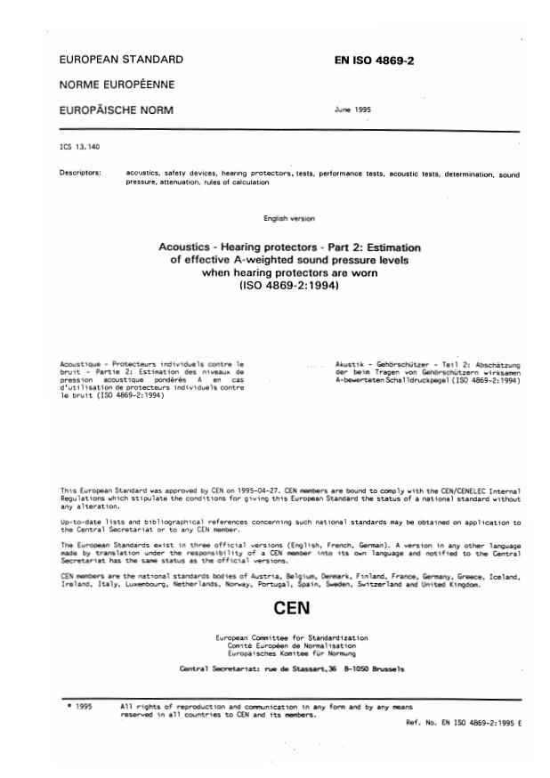 EN ISO 4869-2:1999