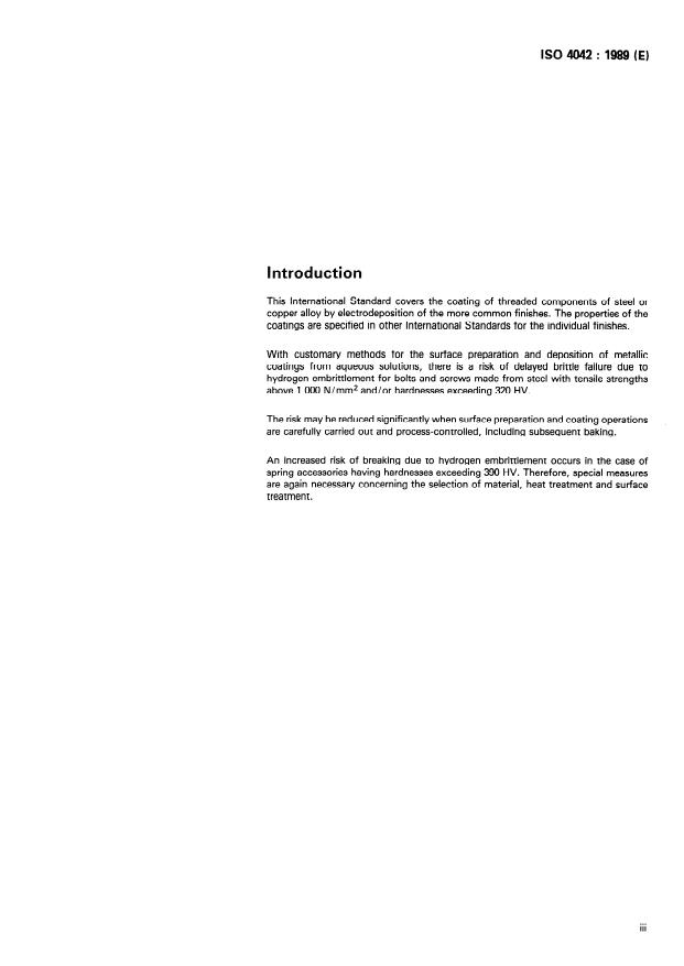 ISO 4042:1989 - Threaded components -- Electroplated coatings