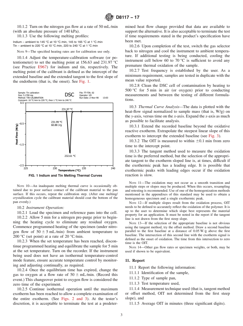 ASTM D8117-17 - Standard Test Method for Oxidative Induction Time of Polyolefin Geosynthetics by Differential  Scanning Calorimetry