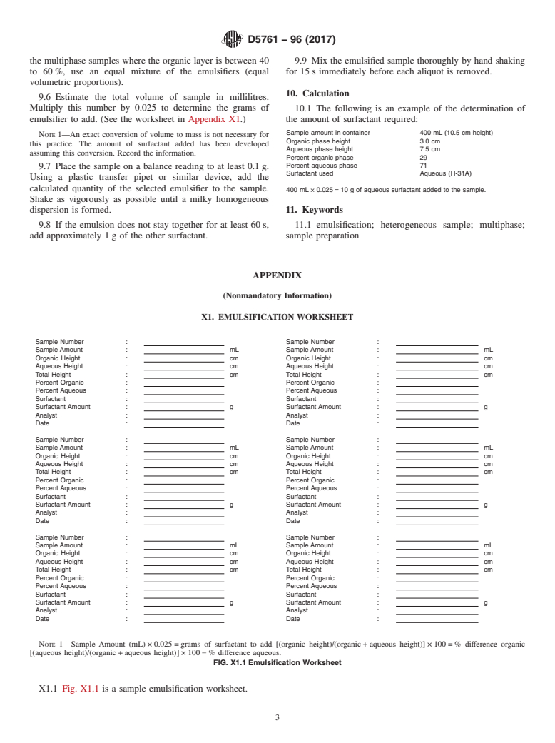 ASTM D5761-96(2017) - Standard Practice for  Emulsification/Suspension of Multiphase Fluid Waste Materials