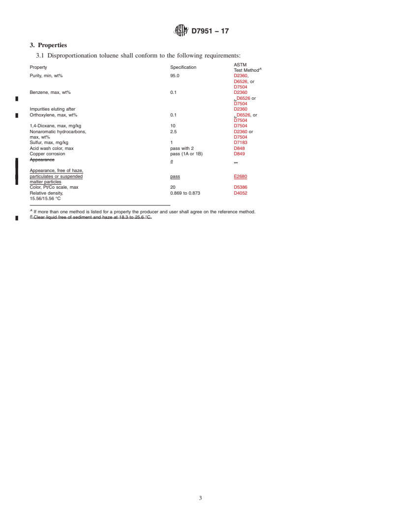 REDLINE ASTM D7951-17 - Standard Specification for Disproportionation (TDP) Toluene