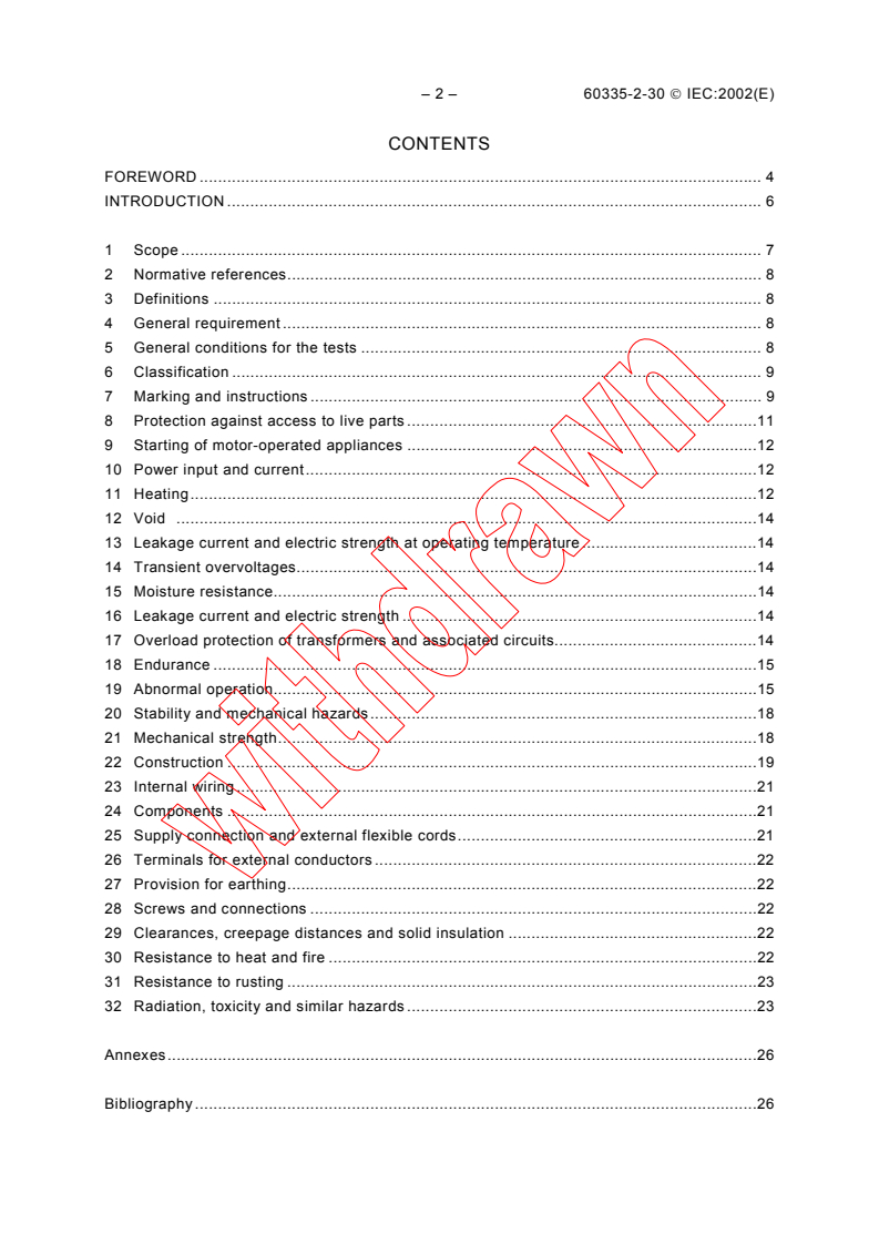 IEC 60335-2-30:2002 IEC 60335-2-30:2002 - Household and similar electrical appliances - Safety - Part 2-30: Particular requirements for room heaters
Released:9/23/2002
Isbn:2831865913 - Page 4 preview