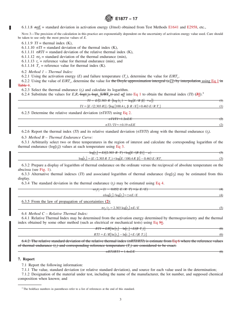 REDLINE ASTM E1877-17 - Standard Practice for  Calculating Thermal Endurance of Materials from Thermogravimetric   Decomposition Data