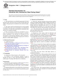 ASTM F900-11(2017) ASTM F900-11(2017) - Standard Specification for Industrial and Commercial Steel Swing Gates - Page 1 preview