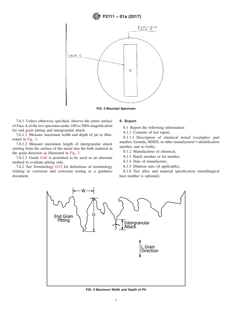 ASTM F2111-01a(2017) - Standard Practice for  Measuring Intergranular Attack or End Grain Pitting on Metals  Caused by Aircraft Chemical Processes