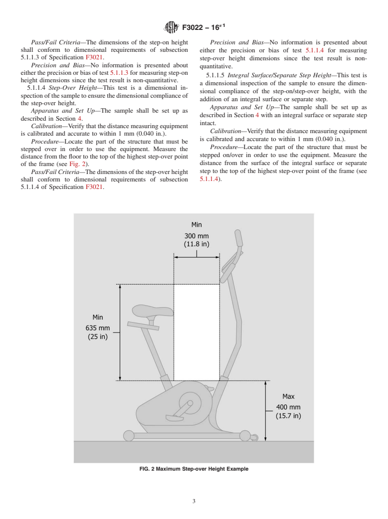 ASTM F3022-16e1 - Standard Test Method for Evaluating the Universal Design of Fitness Equipment for Inclusive  Use by Persons with Functional Limitations and Impairments