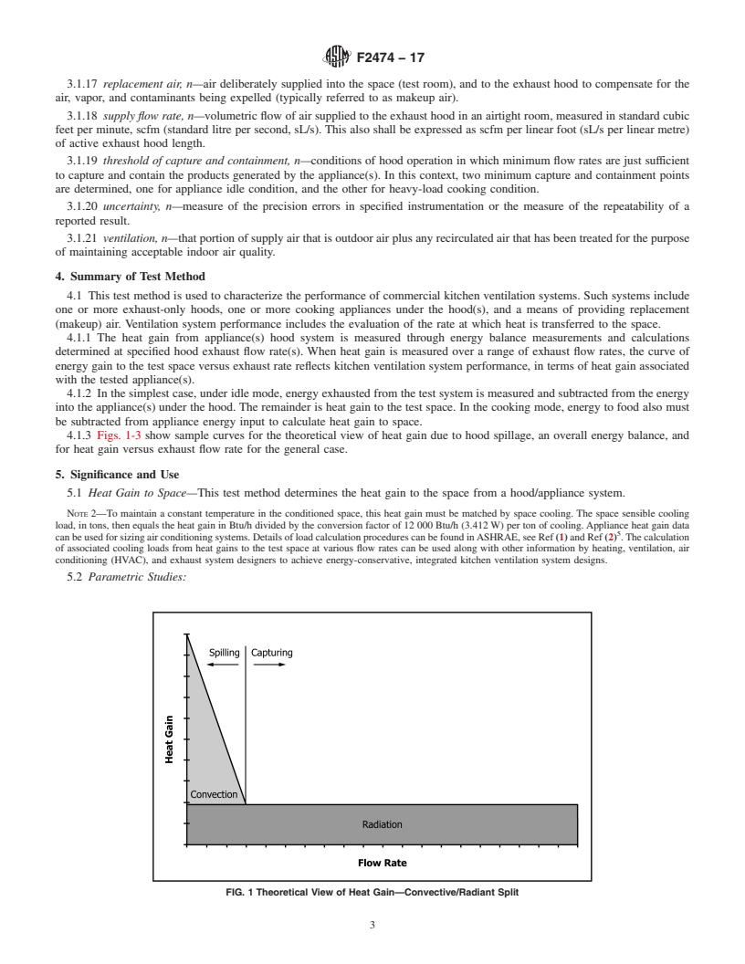 REDLINE ASTM F2474-17 - Standard Test Method for Heat Gain to Space Performance of Commercial Kitchen Ventilation/Appliance  Systems