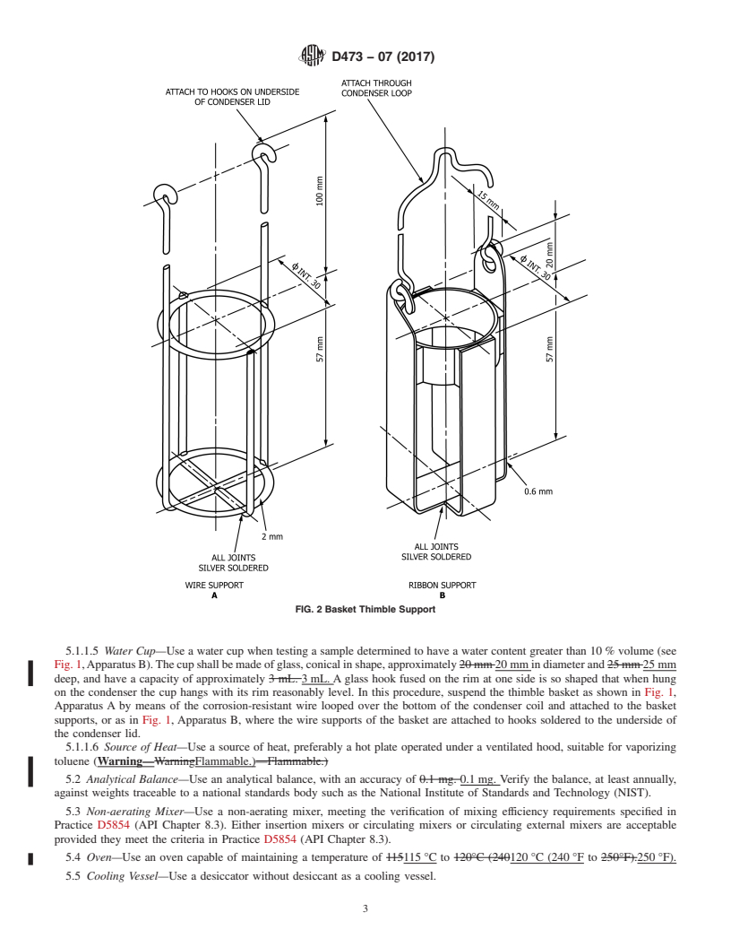 REDLINE ASTM D473-07(2017) - Standard Test Method for Sediment in Crude Oils and Fuel Oils by the Extraction Method