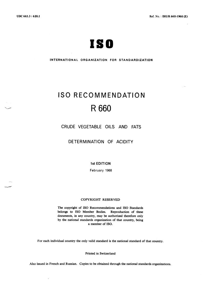 ISO/R 660:1968 - Title missing - Legacy paper document
Released:1/1/1968
