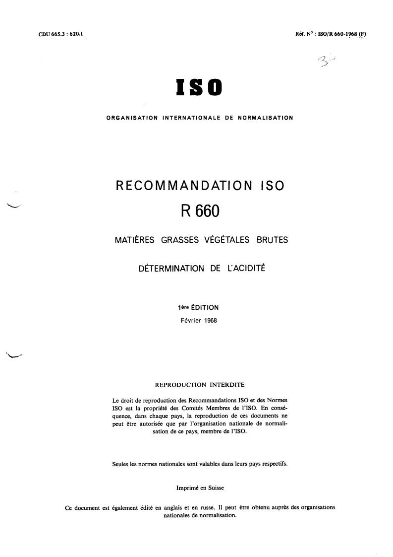 ISO/R 660:1968 - Title missing - Legacy paper document
Released:1/1/1968