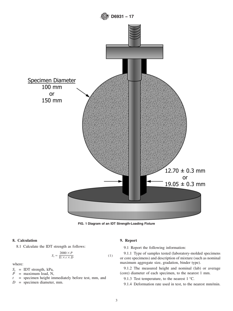 ASTM D6931-17 - Standard Test Method for Indirect Tensile (IDT) Strength of Asphalt Mixtures