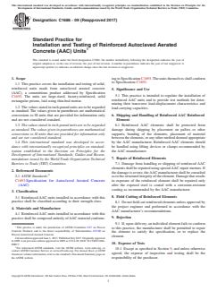 ASTM C1686-09(2017) - Standard Practice for Installation and Testing of Reinforced Autoclaved Aerated Concrete  (AAC) Units