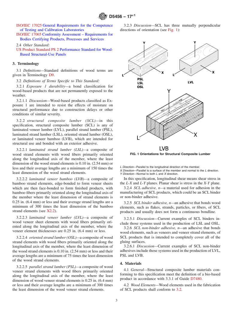 ASTM D5456-17e1 - Standard Specification for Evaluation of Structural Composite Lumber Products