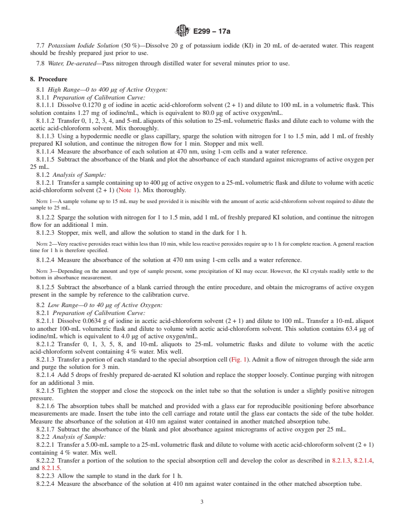 REDLINE ASTM E299-17a - Standard Test Method for Trace Amounts of Peroxides In Organic Solvents