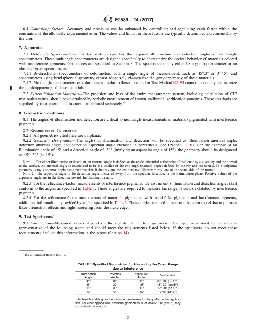 REDLINE ASTM E2539-14(2017) - Standard Test Method for Multiangle Color Measurement of Interference Pigments