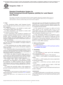 ASTM F3262-17 ASTM F3262-17 - Standard Classification System for Small Unmanned Aircraft Systems (sUASs) for Land Search and Rescue - Page 1 preview