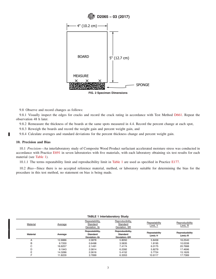 REDLINE ASTM D2065-03(2017) - Standard Test Method for Determination of Edge Performance of Composite Wood Products   Under  Surfactant Accelerated Moisture Stress