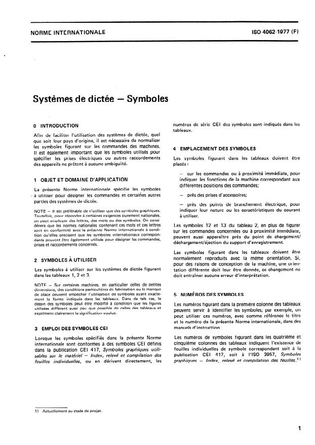 ISO 4062:1977 - Systemes de dictée -- Symboles