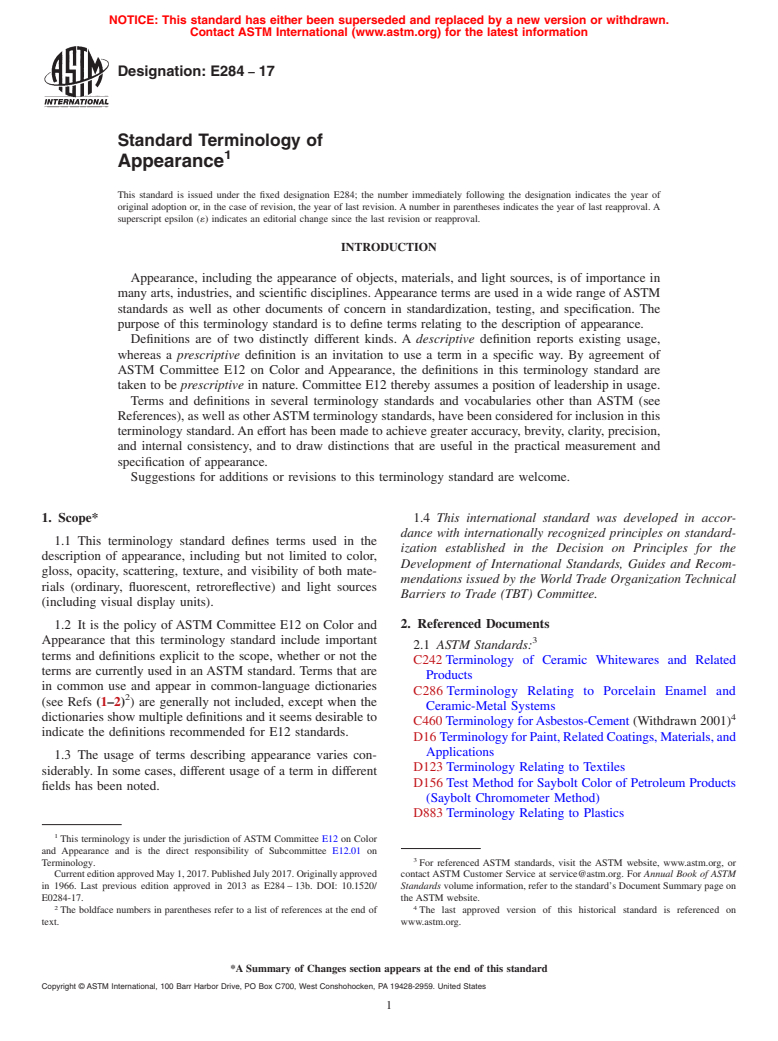 ASTM E284-17 - Standard Terminology of Appearance