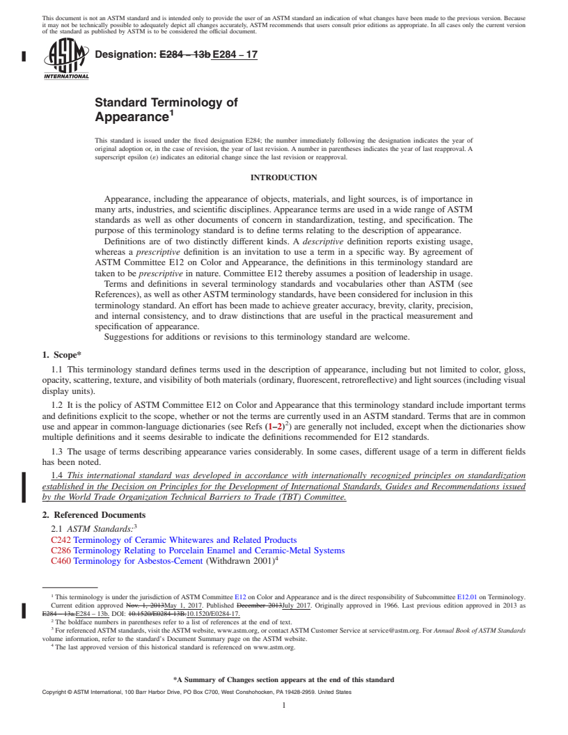 REDLINE ASTM E284-17 - Standard Terminology of Appearance