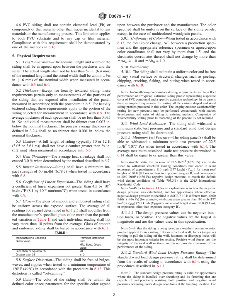 ASTM D3679-17 - Standard Specification for  Rigid Poly(Vinyl Chloride) (PVC) Siding