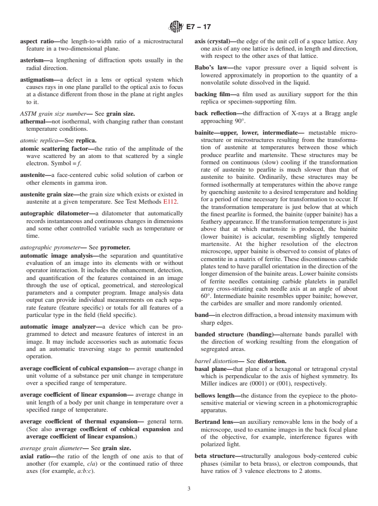 ASTM E7-17 - Standard Terminology Relating to  Metallography