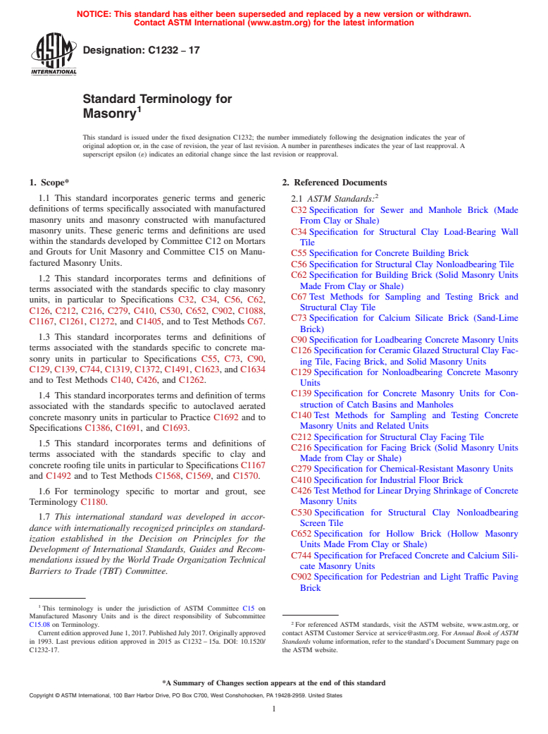ASTM C1232-17 - Standard Terminology for Masonry
