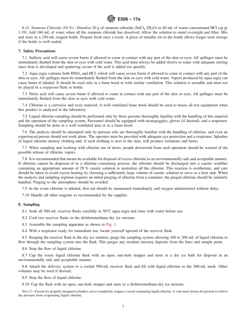 REDLINE ASTM E506-17a - Standard Test Method for Mercury in Liquid Chlorine