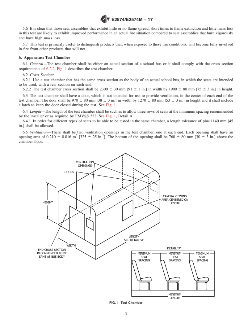 REDLINE ASTM E2574/E2574M-17 - Standard Test Method for  Fire Testing of School Bus Seat Assemblies