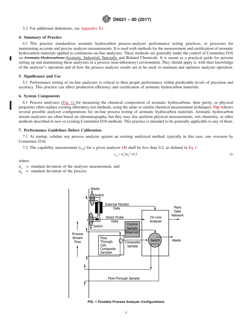 REDLINE ASTM D6621-00(2017) - Standard Practice for Performance Testing of Process Analyzers for Aromatic Hydrocarbon  Materials