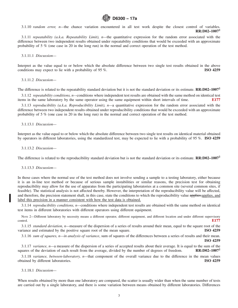 REDLINE ASTM D6300-17a - Standard Practice for  Determination of Precision and Bias Data for Use in Test Methods   for Petroleum Products and Lubricants