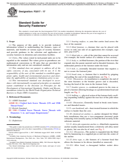 ASTM F3217-17 ASTM F3217-17 - Standard Guide for Security Fasteners - Page 1 preview