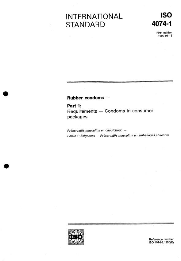 ISO 4074-1:1990 - Rubber condoms