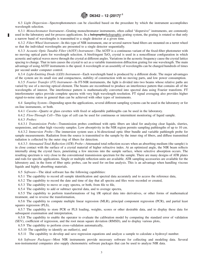 REDLINE ASTM D6342-12(2017)e1 - Standard Practice for Polyurethane Raw Materials: Determining Hydroxyl Number of  Polyols by Near Infrared (NIR) Spectroscopy