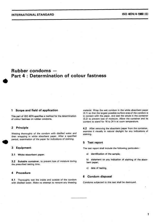 ISO 4074-4:1980 - Rubber condoms