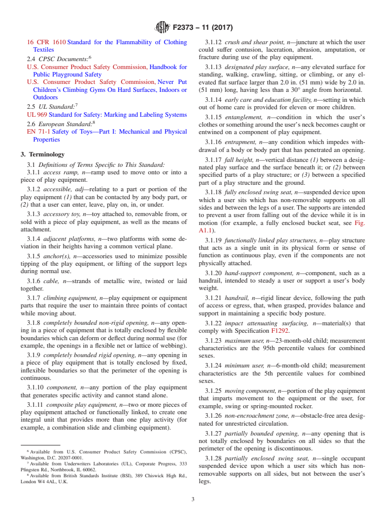 ASTM F2373-11(2017) - Standard Consumer Safety Performance Specification for  Public Use Play Equipment for Children 6 Months through 23  Months