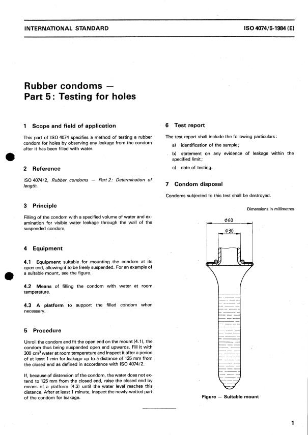 ISO 4074-5:1984 - Rubber condoms