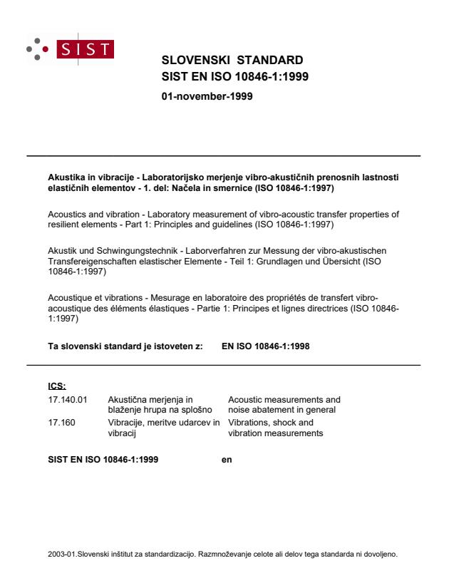 EN ISO 10846-1:1999