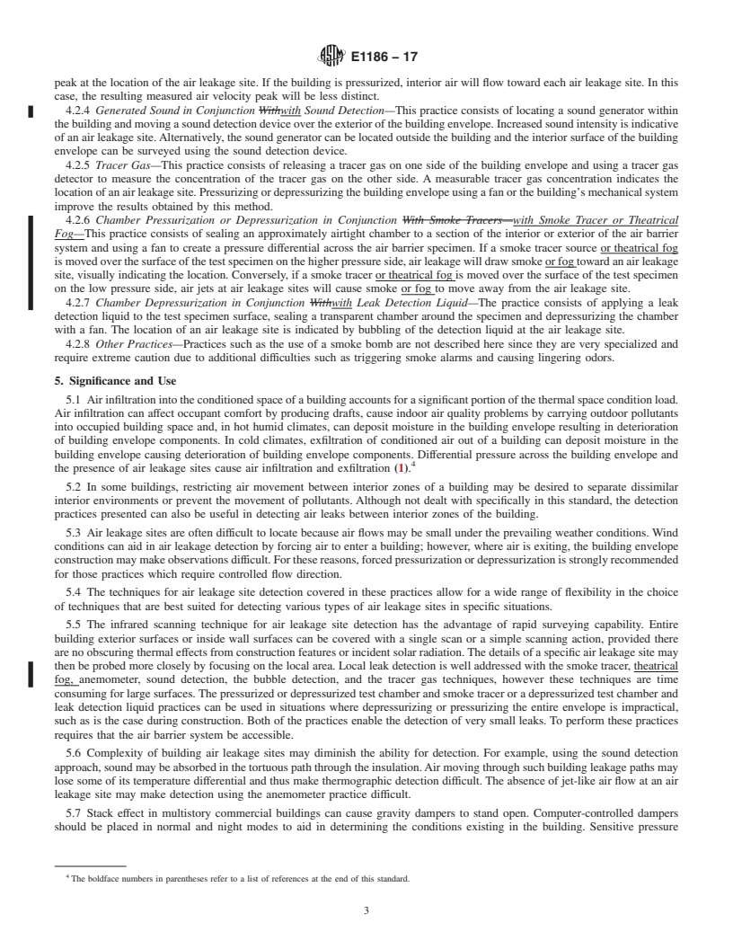 REDLINE ASTM E1186-17 - Standard Practices for Air Leakage Site Detection in Building Envelopes and Air Barrier  Systems