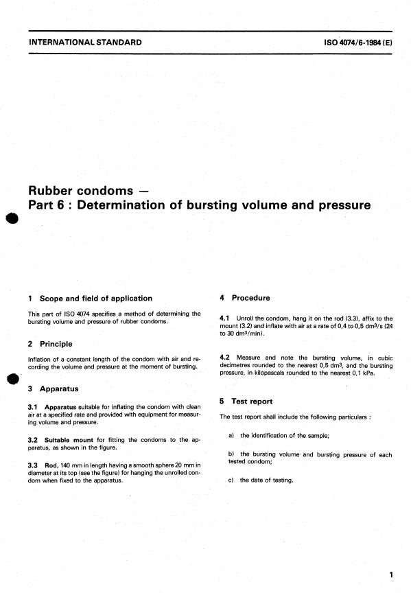 ISO 4074-6:1984 - Rubber condoms