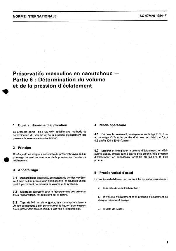ISO 4074-6:1984 - Préservatifs masculins en caoutchouc