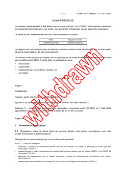 CISPR 14-1:2000/AMD1:2001 - Amendment 1 - Electromagnetic compatibility - Requirements for household appliances , electric tools and similar apparatus - Part 1: Emission
Released:8/20/2001
Isbn:2831859514 - Page 2 preview