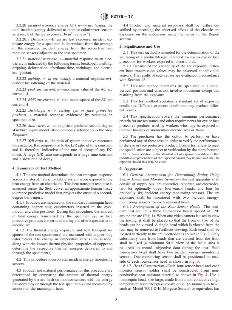 ASTM F2178-17 - Standard Test Method for  Determining the Arc Rating and Standard Specification for Eye  or Face Protective Products